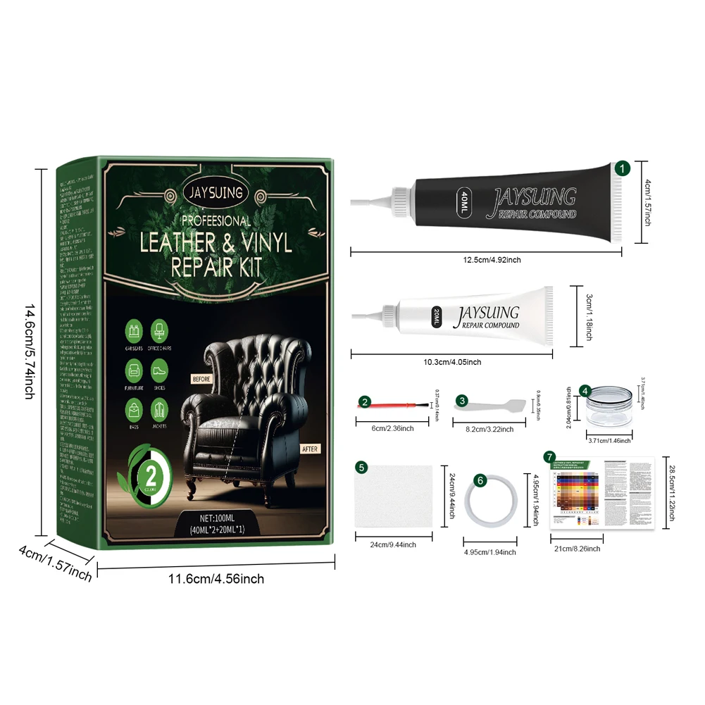 Car Leather Seat Repair Kit Black Leather Repair Kit Black Leather & Vinyl Repair Kit Restores Faux Artificial Genuine Pleather