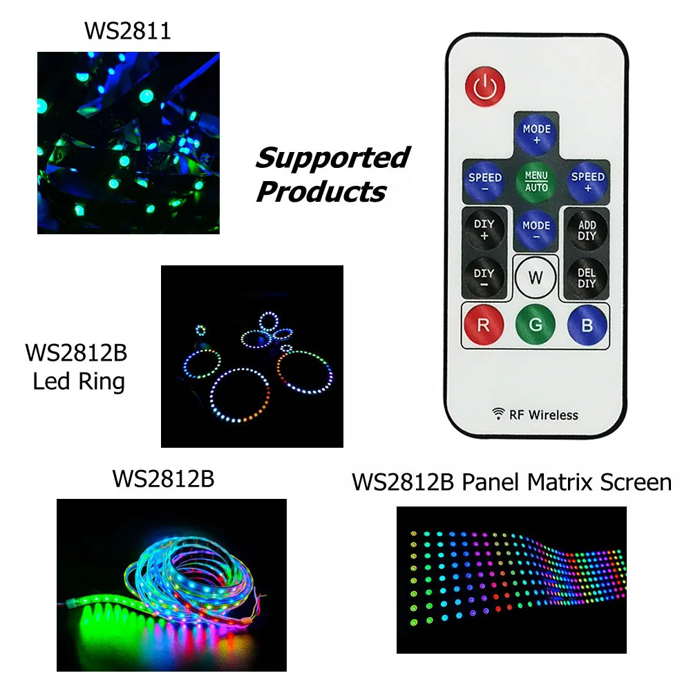14 key RGB wireless mini RF pixel controller WS2811 WS2812 LED pixel controller DC5-24V
