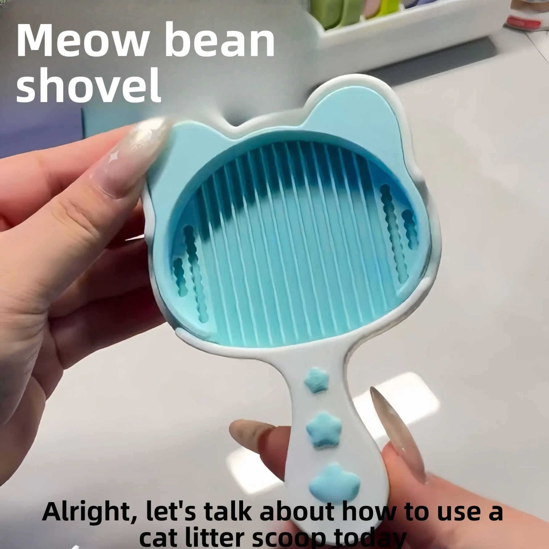 Cute Cat Bead Scoop Tool Perler Beads Shovel Multi-functional DIY Craft Accessory with Storage Box