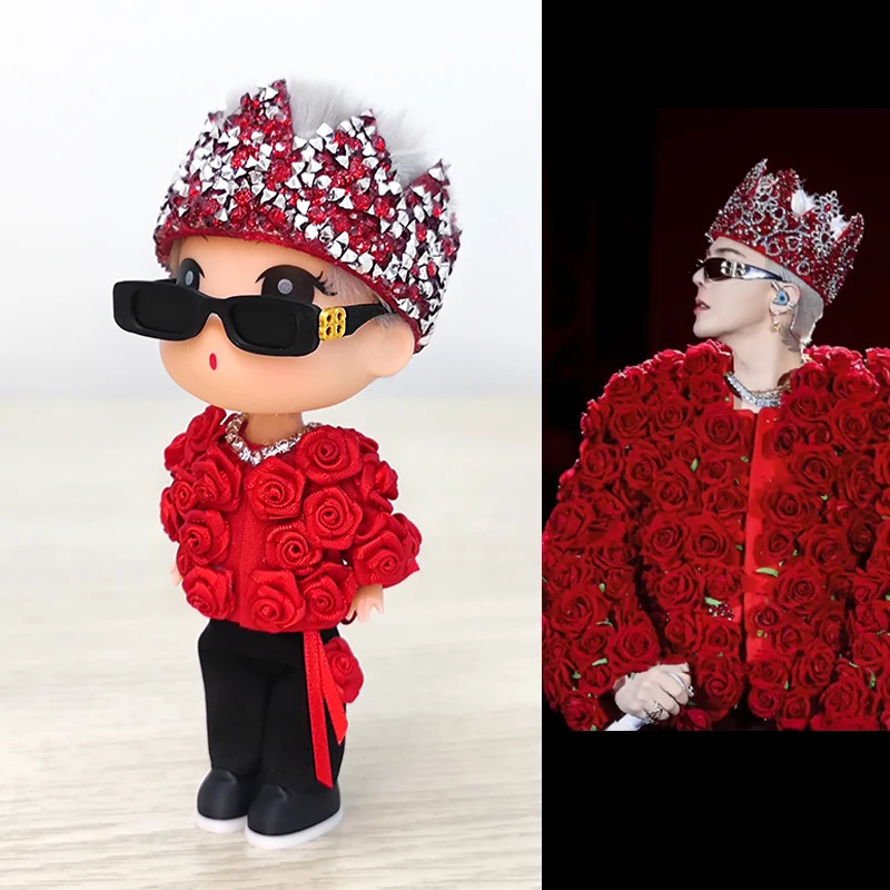 

Quan Zhilong Concert Doll Red Rose Crown Doll Handmade Birthday Gift Gd Keychain Pendant Exquisite And Special Gift