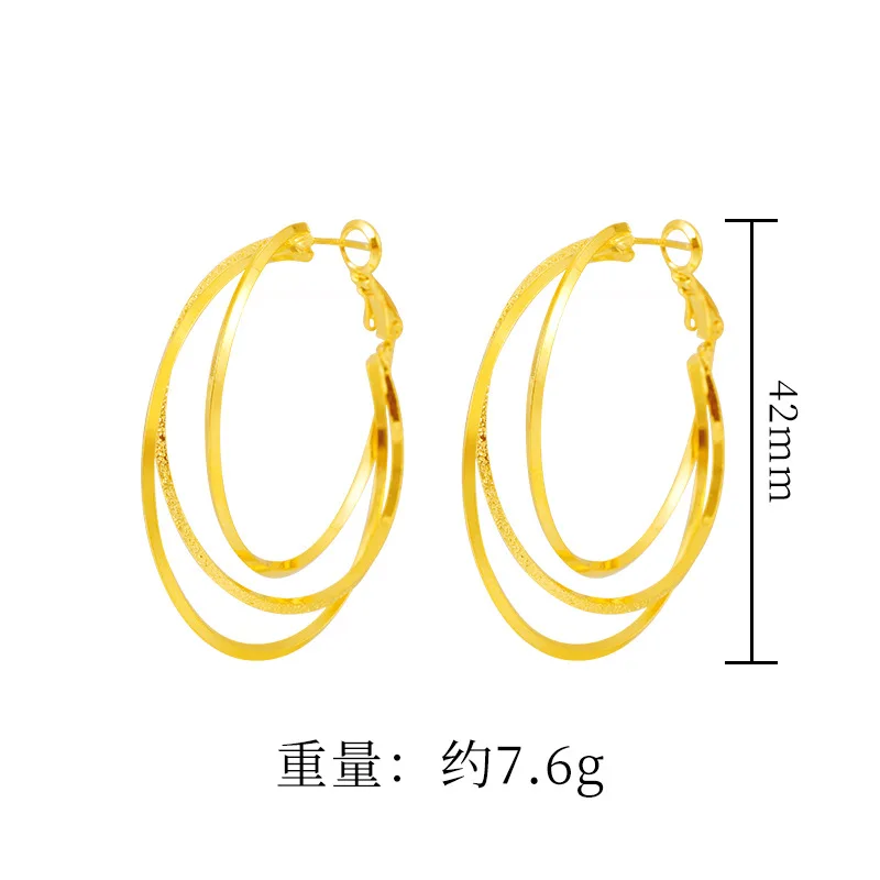 

AU999 Multi-Layer Hoops Fashion Women's 24K Gold - Anti-deform gold, stable layers, understated fashion