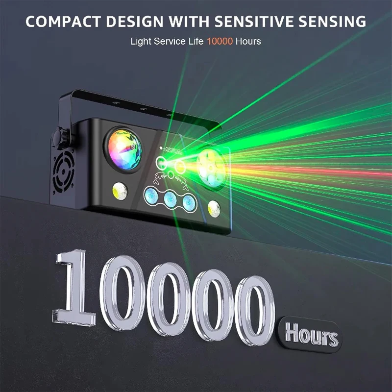 RGB Animatie Beam Scanner Podium 5 IN 1 Effect Laserlicht Projector DJ Disco Bar Club Party Dance Bruiloft Kerst Effect Show Lamp