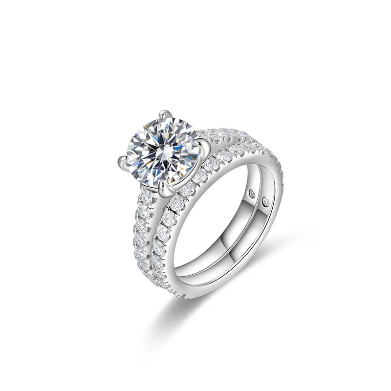 

Carnica Luxury 925 Sterling Silver 9mm 3CT Real Moissanite Ring for Women GRA 18K Plated Diamond Wedding Jewelry Gift Fashion