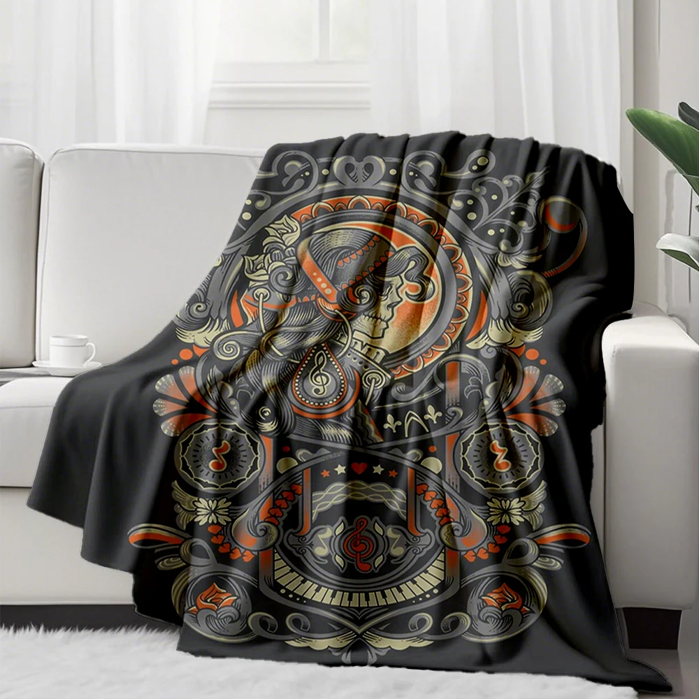 

All Season Flannel Blanket Mystical Interlude Ethnic Pattern throw bedspread Pill Non shedding non fading resistant Blankets