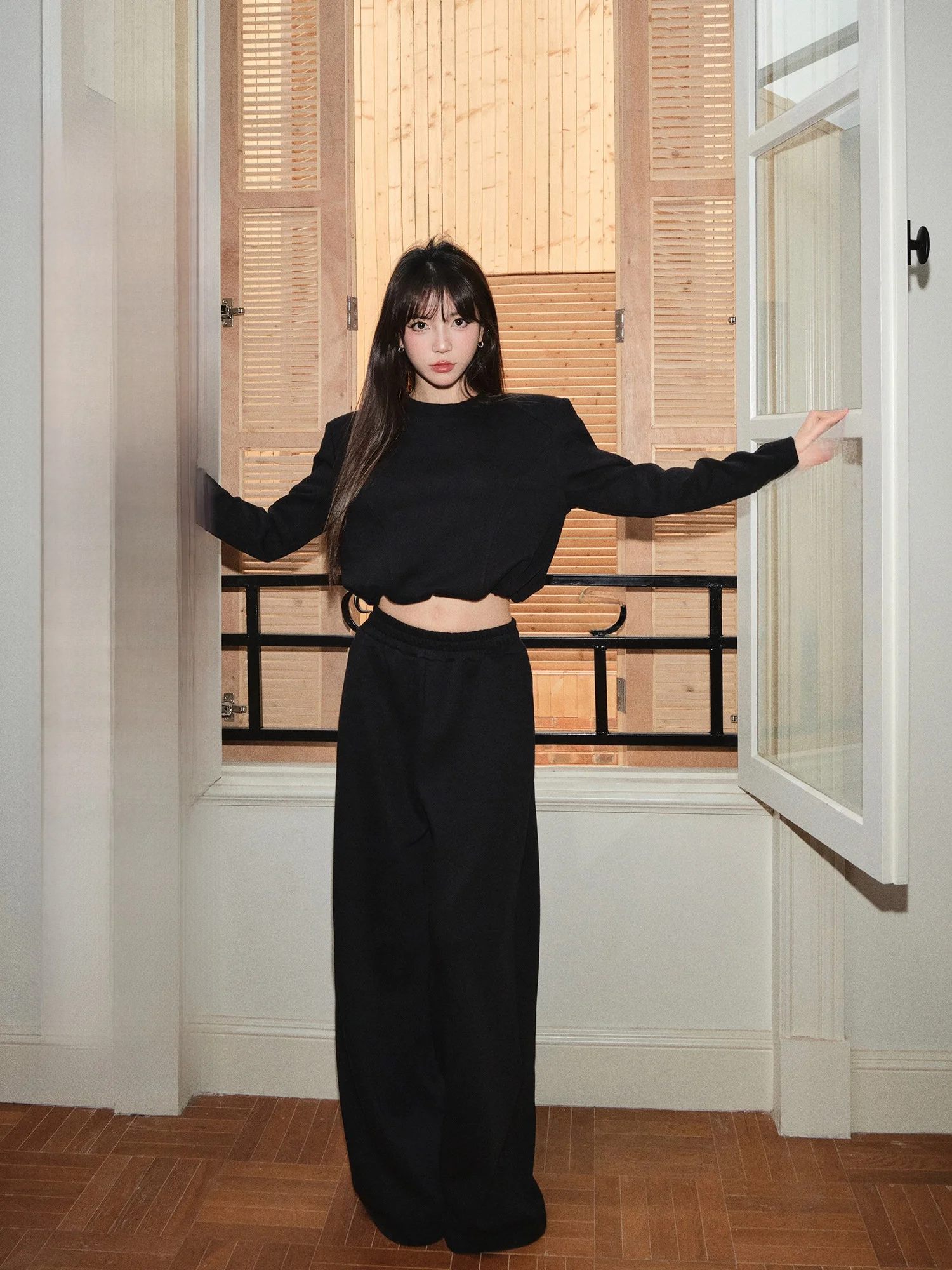 

Женский комплект с капюшоном Dstring, длинные брюки ort Sve, повседневная одежда, хлопковый круглый пуловер Ne, модная осенняя коллекция