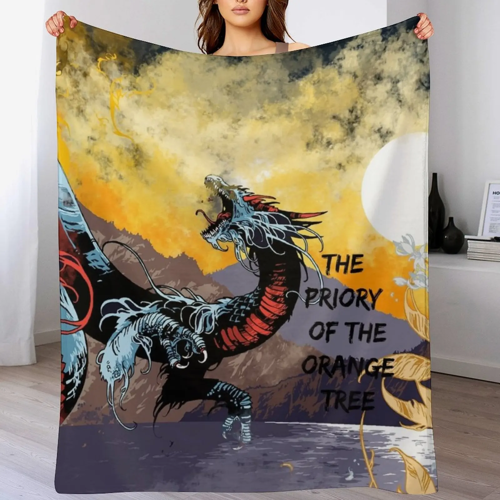 priory of the orange tree word Throw Blanket Thins Decorative Sofas Blankets