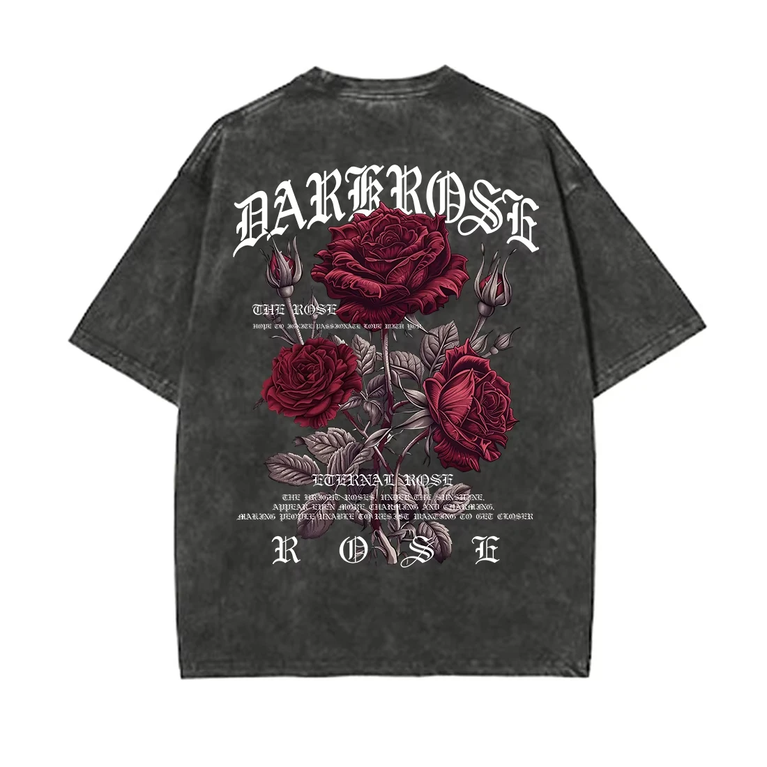 Red Roses Wrapped In Ribbons Printing Clothes Men Cotton Breathable Tee Clothes Oversized Casual Loose T-Shirts Short Sleeve