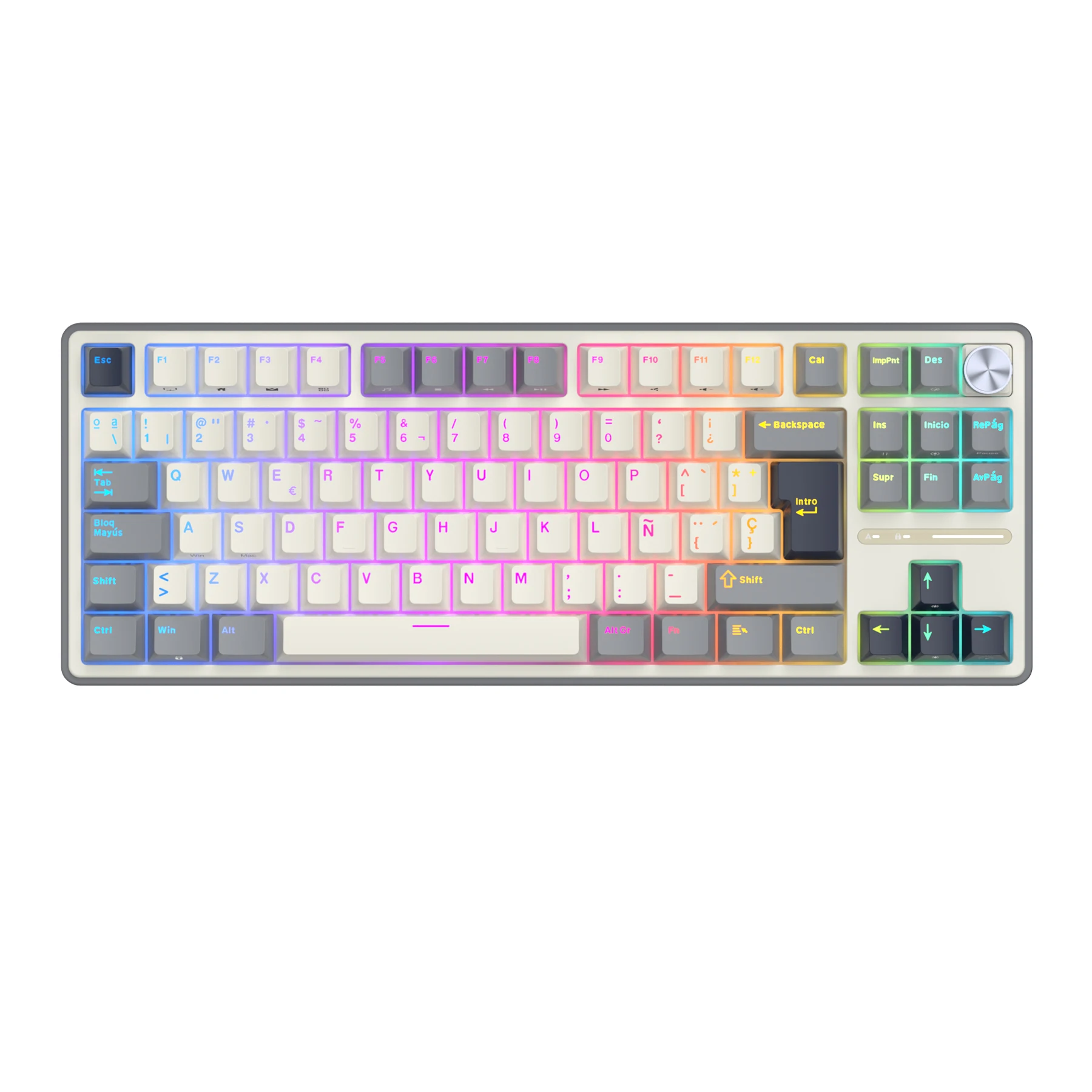RK Royal Kludge R87Pro Gasket Mechanisch Toetsenbord 87% RGB Backlit Hot-swappable Bedraad Gamer-toetsenbord met Knop MDA PBT Keycaps