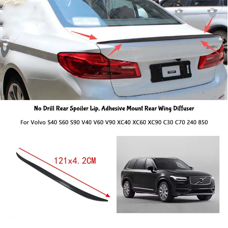 For Volvo S40 S60 S90 V40 V60 V90 XC40 XC60 XC90 C30 C70 240 850 Rear Wing Lip Car Rear Trunk Boot Lip Spoiler Wing