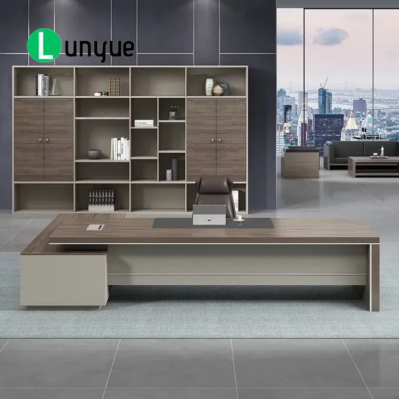 Modern Minimalist Large Executive Desk for Office President Boss Manager High Quality Hardware Single Workstation Furniture