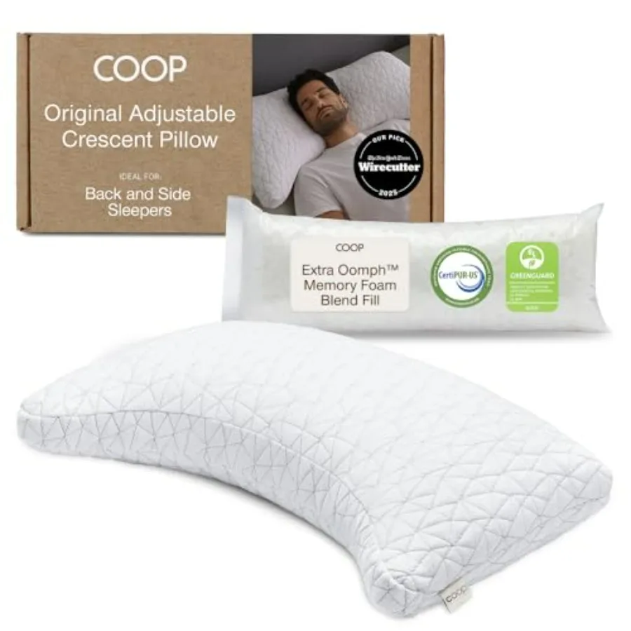 

Original Crescent Adjustable Pillow, Bed Pillows for Shoulder, Neck and Head Support, Crescent Foam Pillows - Medium Firm for B