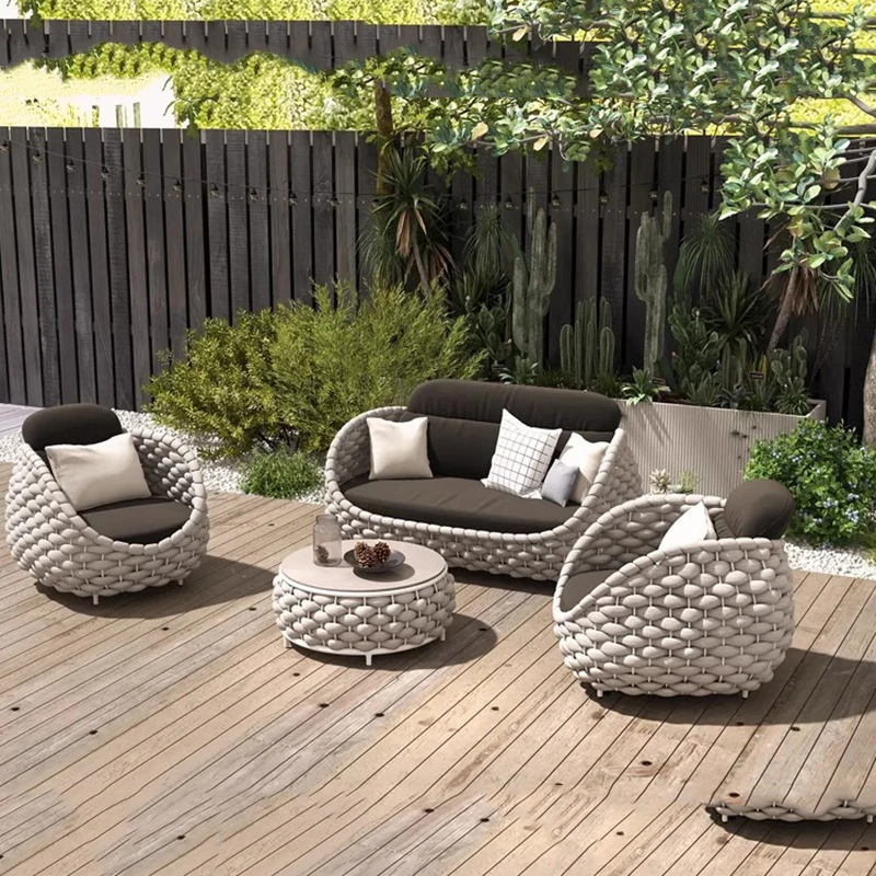 في الهواء الطلق أريكة حديقة الأثاث مجموعات وسادة الشاطئ وسادة النسيج حديقة الأثاث مجموعات فناء Elderlu Muebles أثاث فريد #4