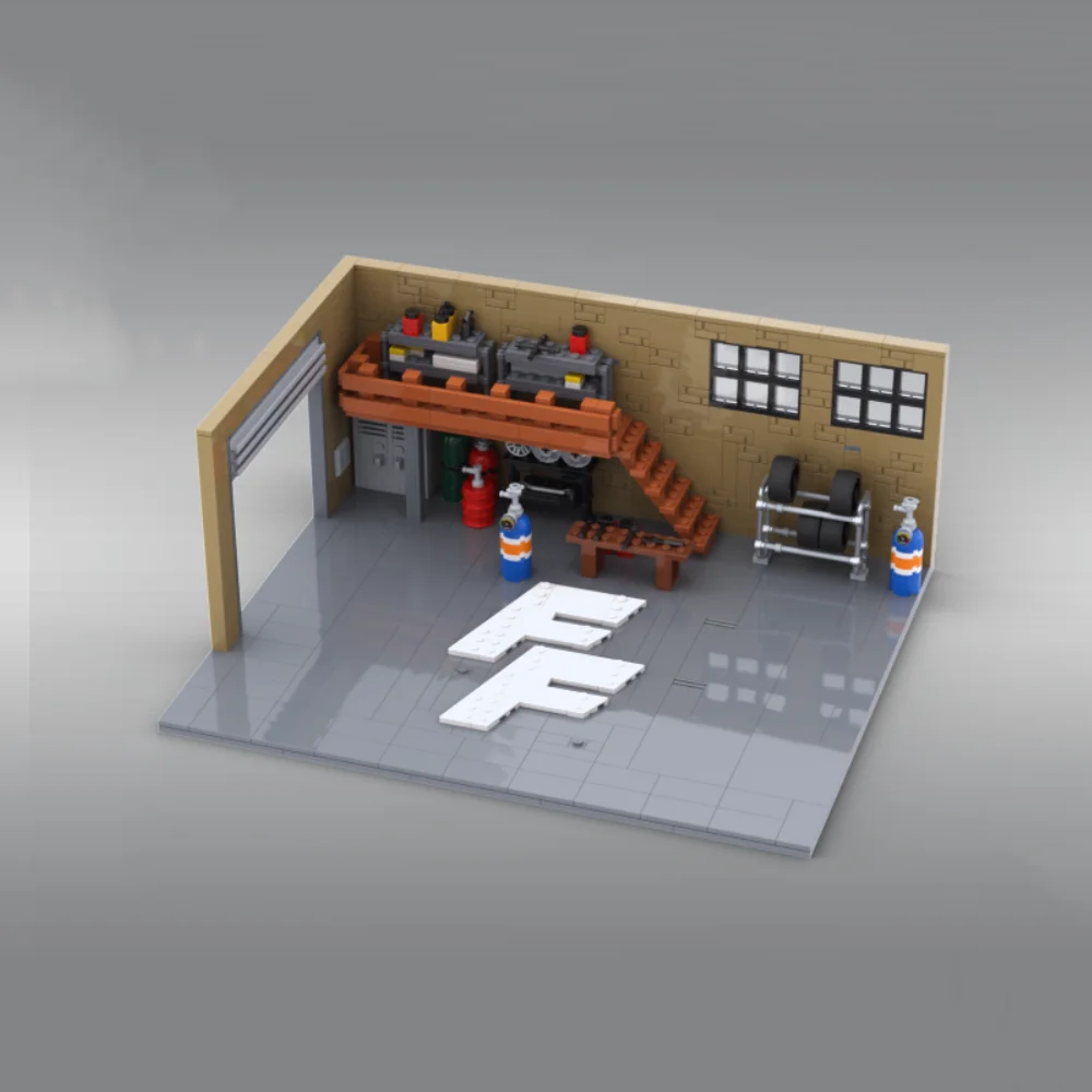 792PCS Dom's Garage MOC DIY Auto Repair Shop Showroom Building Blocks Hobby Assembly toys toy brick Birthday gifts for children