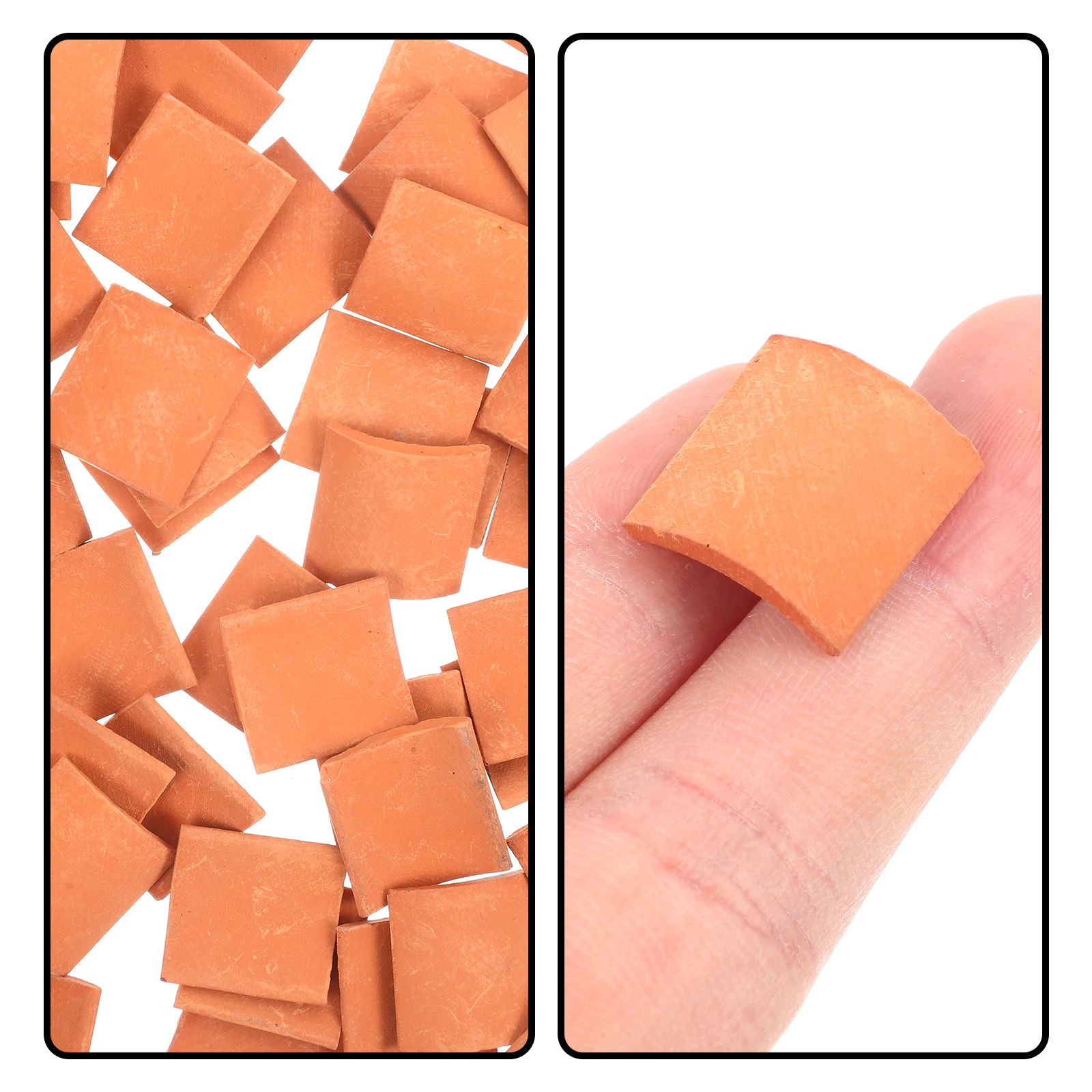 

80pcs Miniature Clay Roof Tiles Lifelike Small Simulation For Sand Table Diy Train Layout Mini House Decoration Creative Kids