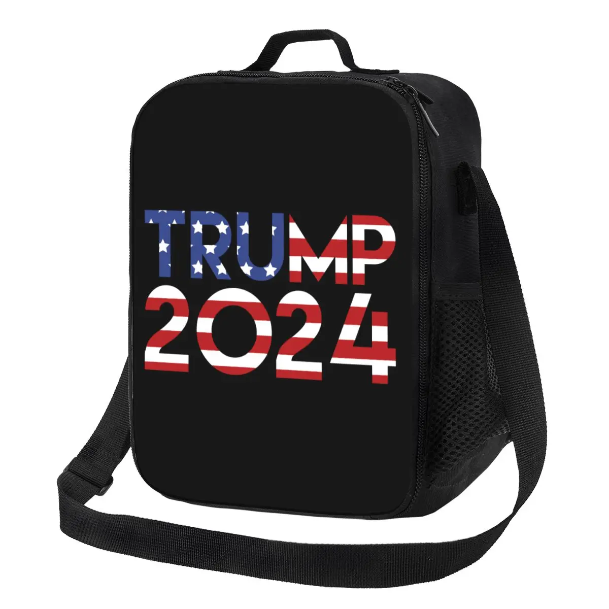 Trump 2024 MAGA Insulated Lunch Bags for Work School USA Flag Waterproof Cooler Thermal Bento Box Women Children