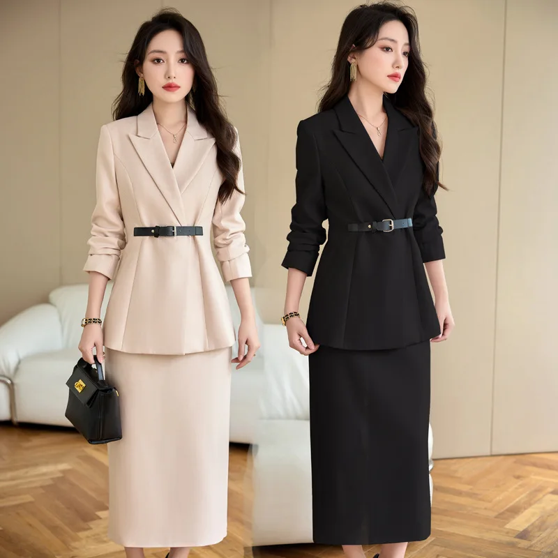 Apricot Blazer for Women Art Exam Broadcast Anchor Host Professional Casual Formal Suit Workplace Dress Suit Workwear