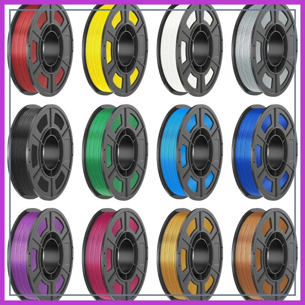 

Silk PLA Filament 1.75mm 12 Colors 250g Each, 3kg Bundle High Flow, for FDM Printers & Pens