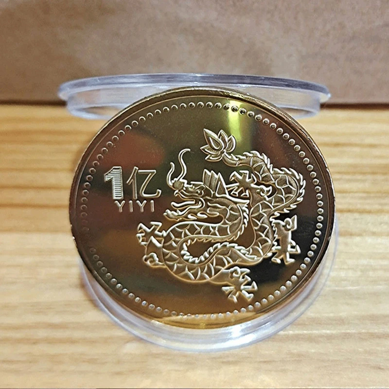 2024 Year of the Dragon Commemorative Coin 12 Zodiac Gold Coin Collectible Coin Lucky Mascot Dragon Souvenirs for New Year Decor