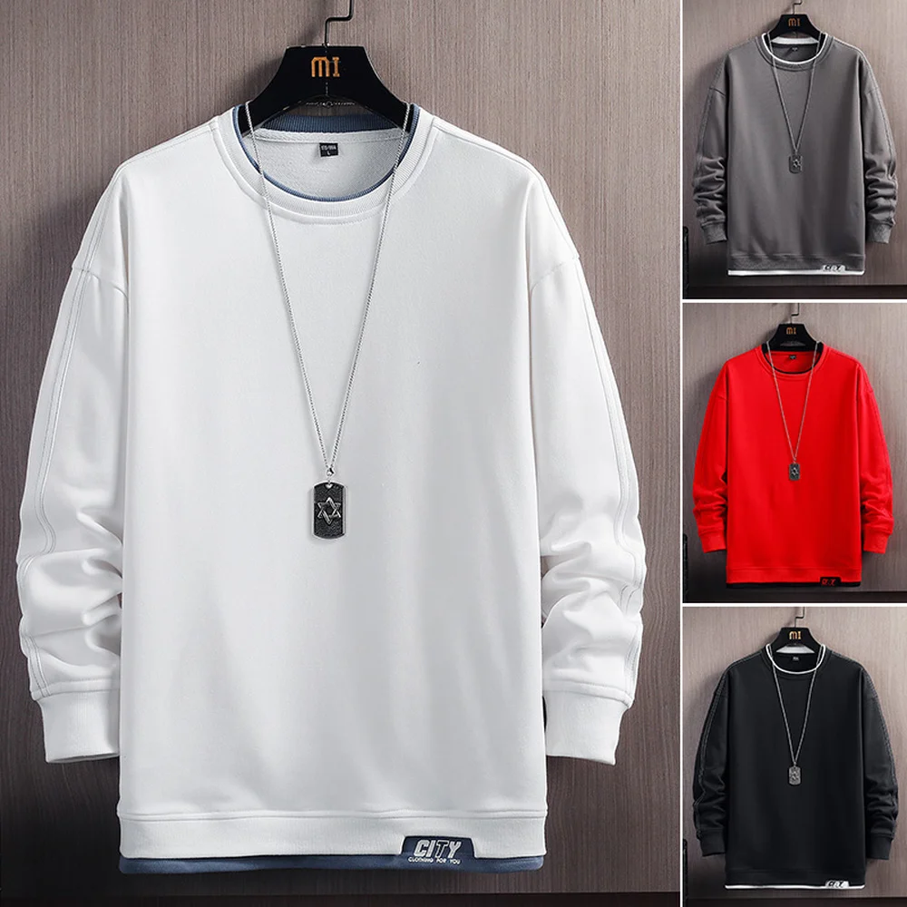

Men Casual Sweatshirts Pure Color Long Sleeve Shirts Men Fashion Clothing Harajuku Sweatshirts Mens Fashion Clothing Brand New