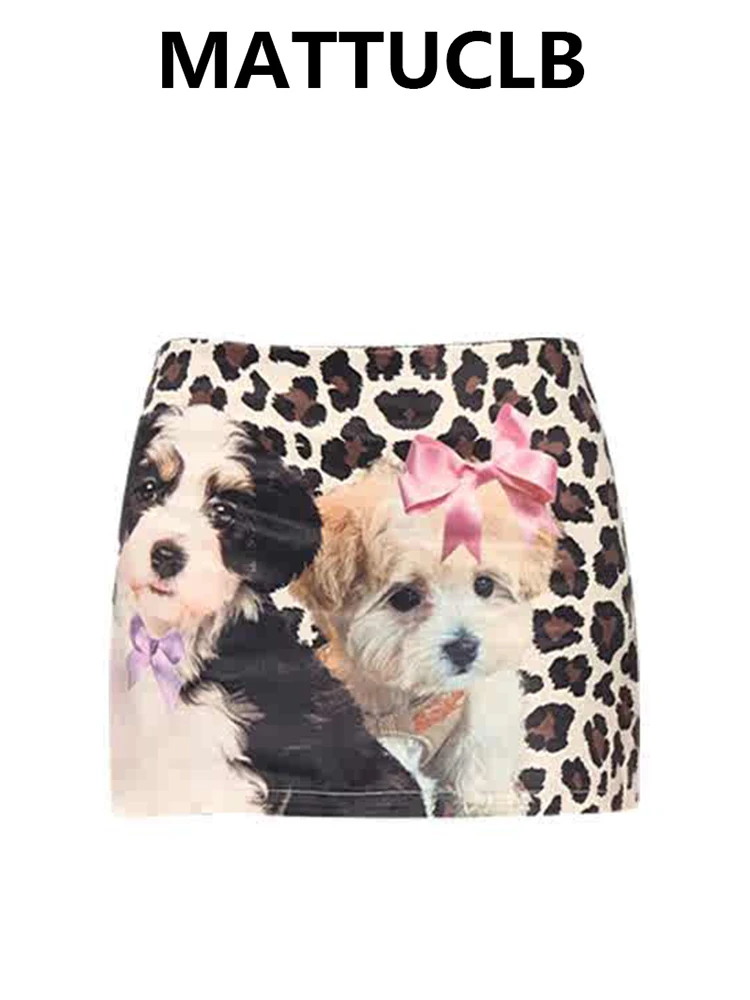 

Summer Women Kpop Harajuku Shoujo 2000s Aesthetic Mini Leopard Print Skirt Korean Y2k Tide Japanese Fashion A-line Micro Skirt