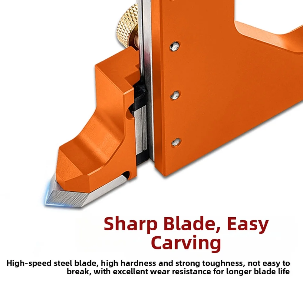 Woodworking Measuring Tool with Etched Front Scale and Linear Rail Slider for Consistent Height Accuracy and Control