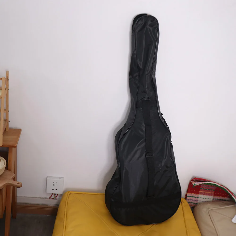 Thick Adjustable Strap Guitar Bag Waterproof Oxford Cloth Guitar Backpack Zipper Black Single Shoulder Bag with Handle