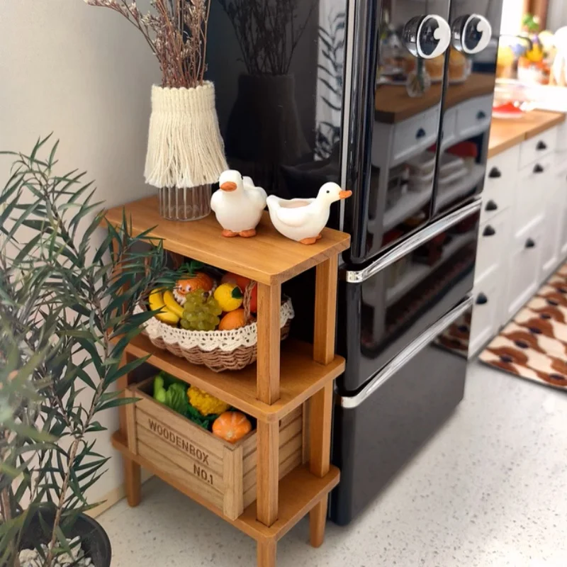 

1:6 Doll House Model Furniture Accessories Kitchen Storage Shelf Bathroom Rack Bjd Ob11 Gsc Blyth Soldier Lol Decor Sence Props