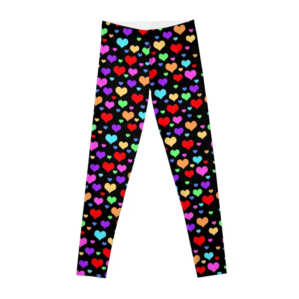 

Multicolor Rainbow Hearts Leggings for girls joggers for push up legging for fitness Womens Leggings