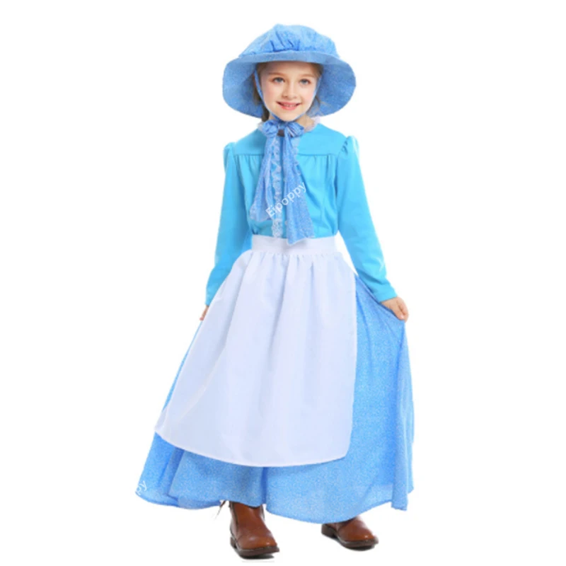 

Costume Early American Pioneer Olden Day Prairie Girl Cosplay Fancy Party Dress