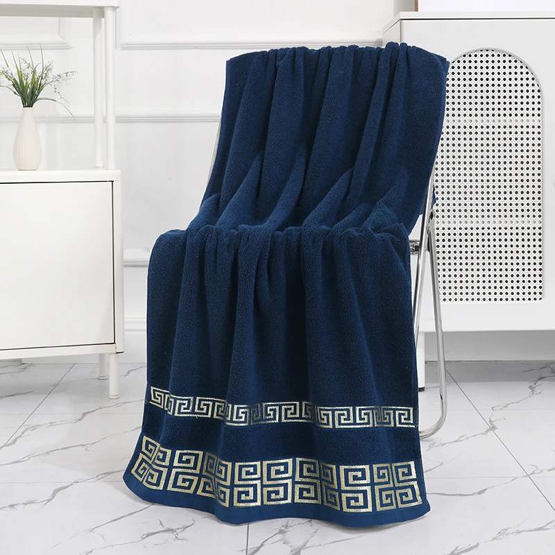 1 enlarged and thickened non shedding water absorbing household pure cotton patterned large bath towel