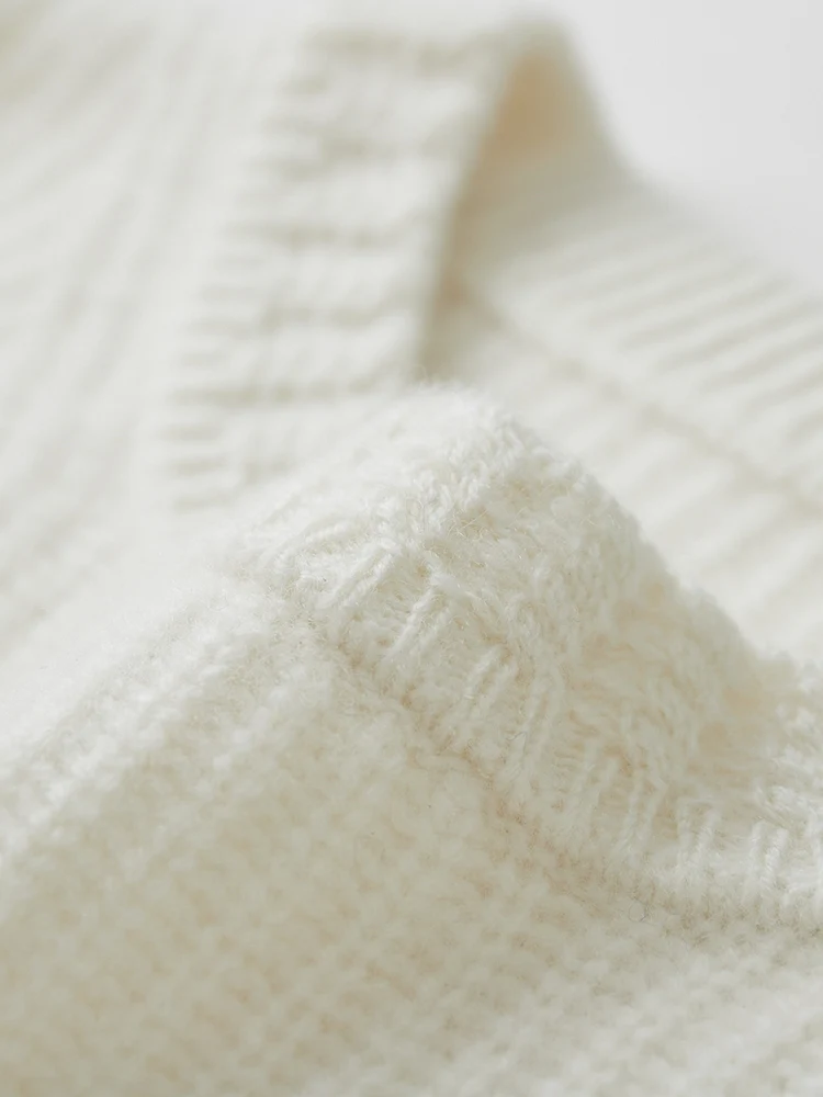 

TLOML Men's 100% Merino Wool Knitwear O-neck Little Bear Jacquard Thicken Pullover Autumn Winter Soft Casual Cashmere Knit Tops