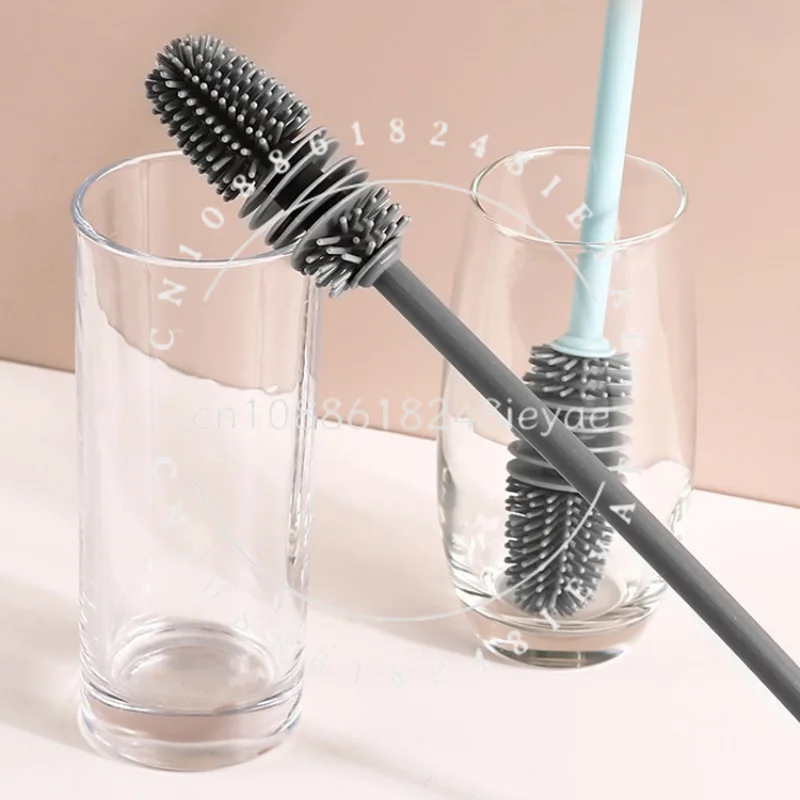 Water Cup Brush, Silicone Long Handle Baby Bottle, Remove Tea Stains, Clean Thermos Cup, Decontaminate, Wash Cup Brush