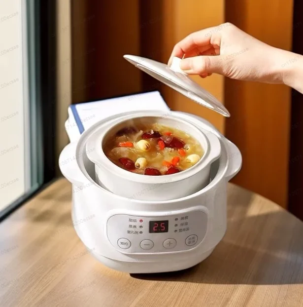 Baby Electric Porridge Pot Ceramic Slow Stewing Cooker Automatic Baby Food Maker Safe Nutritious Cooking Pot for Kids