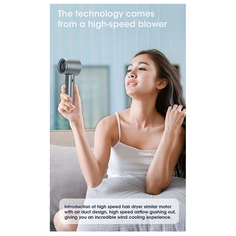 120 engrenagens ventilador portátil portátil 120 velocidade do vento mini bladeless ventiladores de mão recarregável escritório usb ventilador elétrico