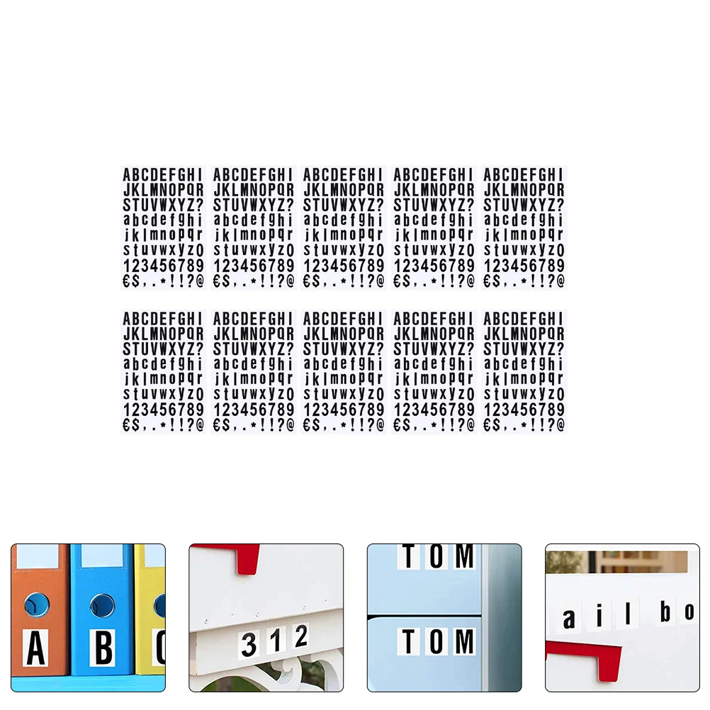 

Alphanumeric Stickers PVC Waterproof Self Adhesive Number Alphabet Letters for Scrapbook Office DIY Mailbox Decals