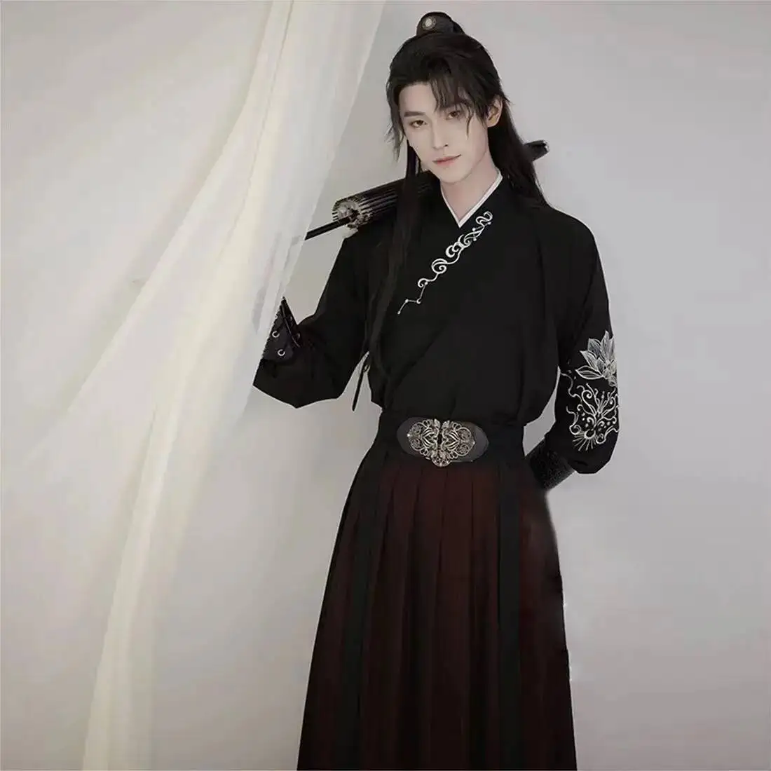 Ancient knight hanfu men women aldult Kimono Swordsman hanfu Traditional Vintage Ethnic cosplay Dance Costume Chinese silk robe view 2