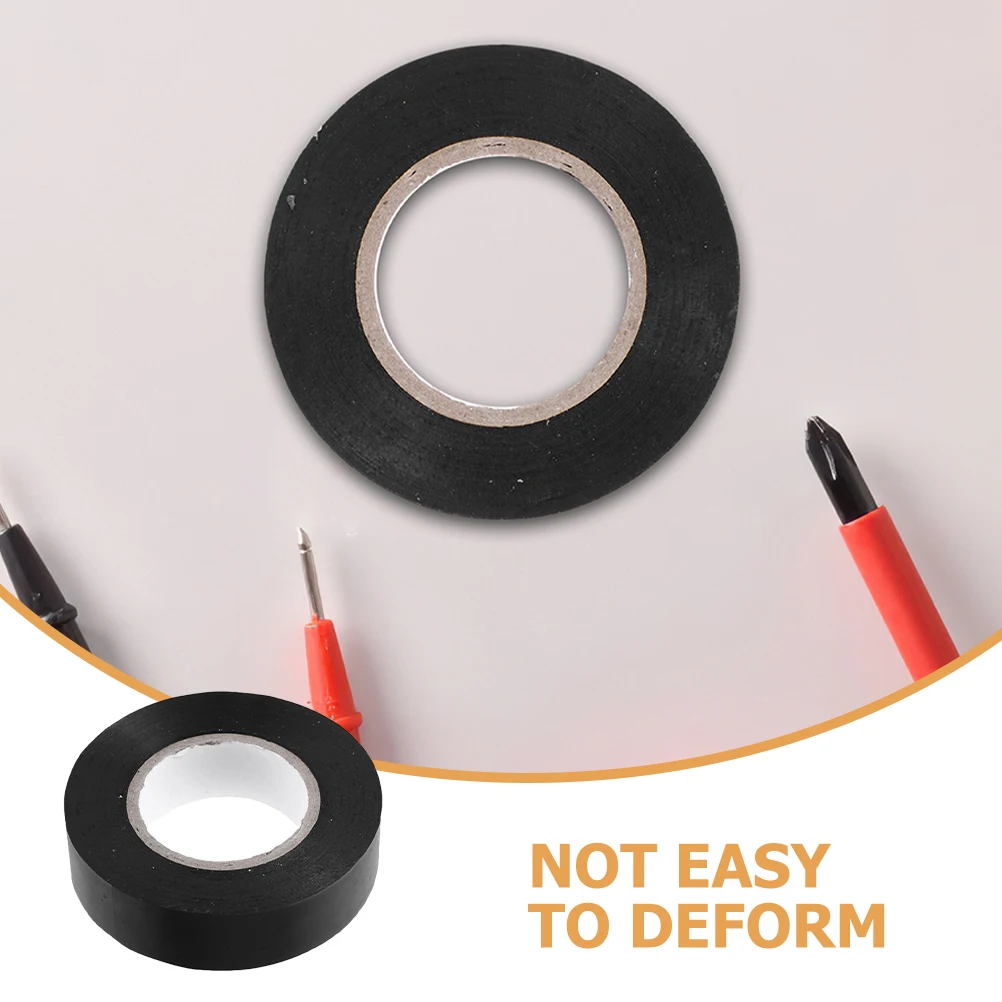 

10 Rolls Electrical Insulating Tape High Heat Wire Electrician PVC Black Colored Multifunctional Suitable for Appliances Wires