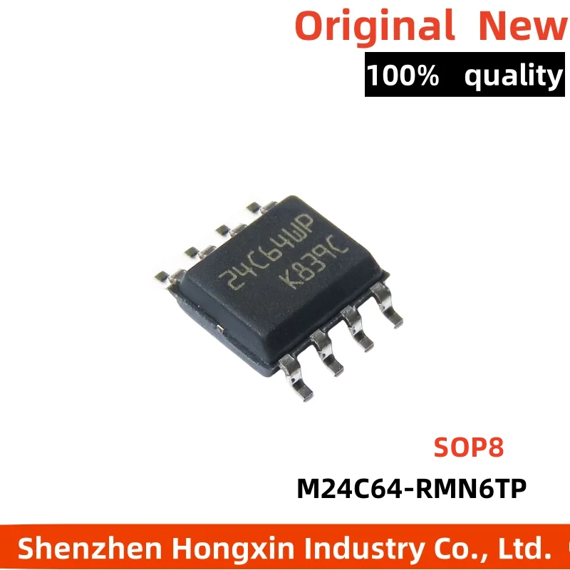 10 pieces of M24C64-RMN6TP 24C64RP SOP8 memory chip EEPROM I2C interface