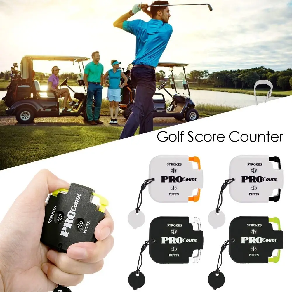 Golf Score Counter Shot Count Stroke Putt Score Counter Two Digits Scoring Keeper with Key Chain Golf Training Golf Accessories