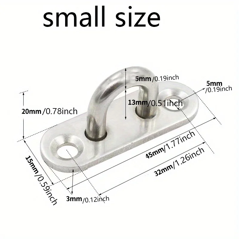10x خطافات لولبية من الفولاذ المقاوم للصدأ ومسامير تركيب 20x، لوحة عين M5 مع حلقة، للمعدات البحرية، تعليق جدار السقف