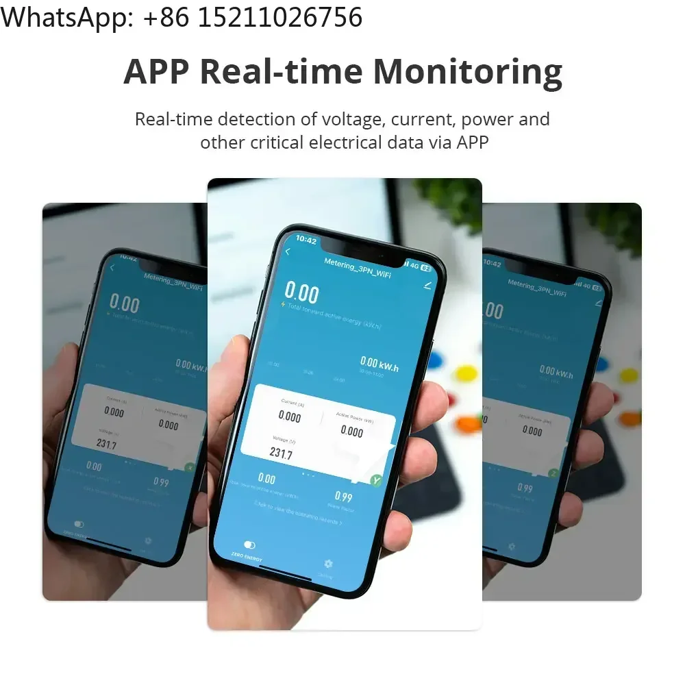 Zemismart Tuya WIFI Real-time Smart Energy - 3P 120A Electric Energy Meter Power Measuring Instrument Smart Life App