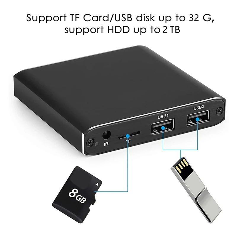 Mini 4K H.265 Advertising Player Media Player Support TF Card USB Disk 1080P Full HD Multimedia HDD Player EU PLUG