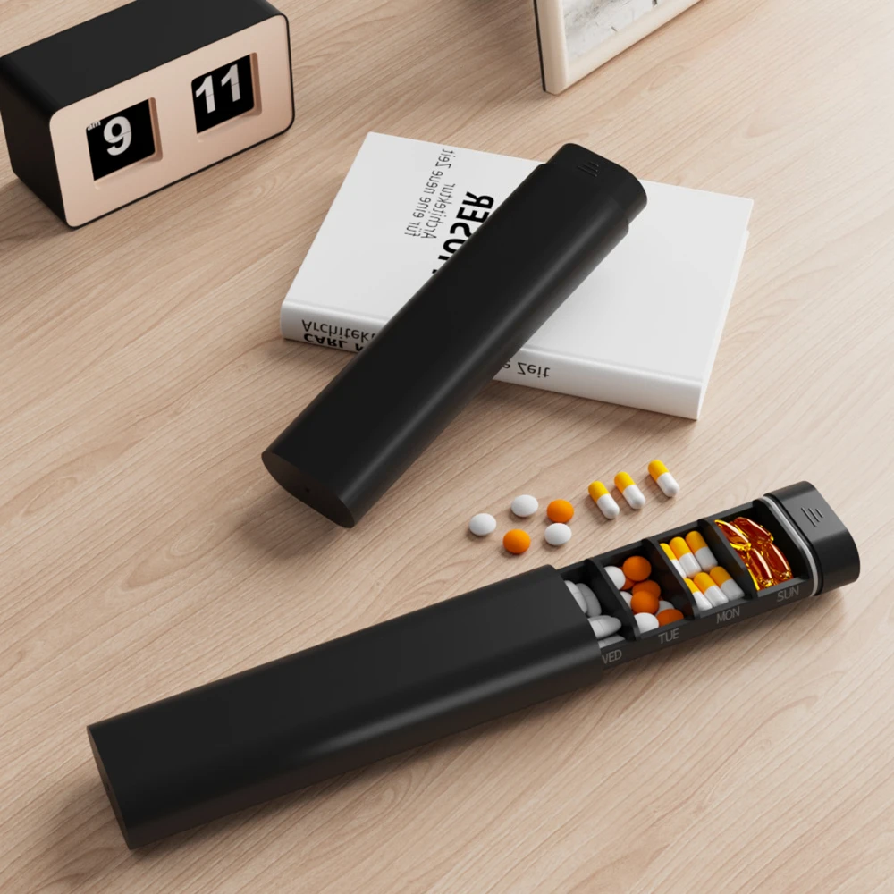 حافظة حبوب منع الحمل المحمولة الممتازة الجديدة لمدة 7 أيام و7 شبكات منظم حبوب السفر للطب والفيتامينات وزيت السمك صندوق تخزين أسبوعي #4