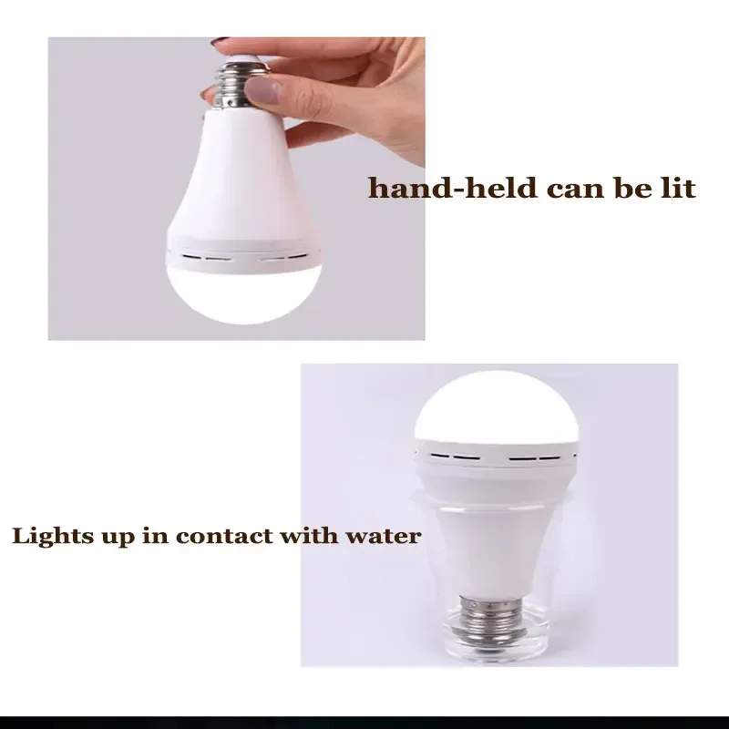 9W 15W LED Emergency Light Bulb Rechargeable Energy Saving Lamp for Home Power Outage Backup Waterproof Portable Handheld Light