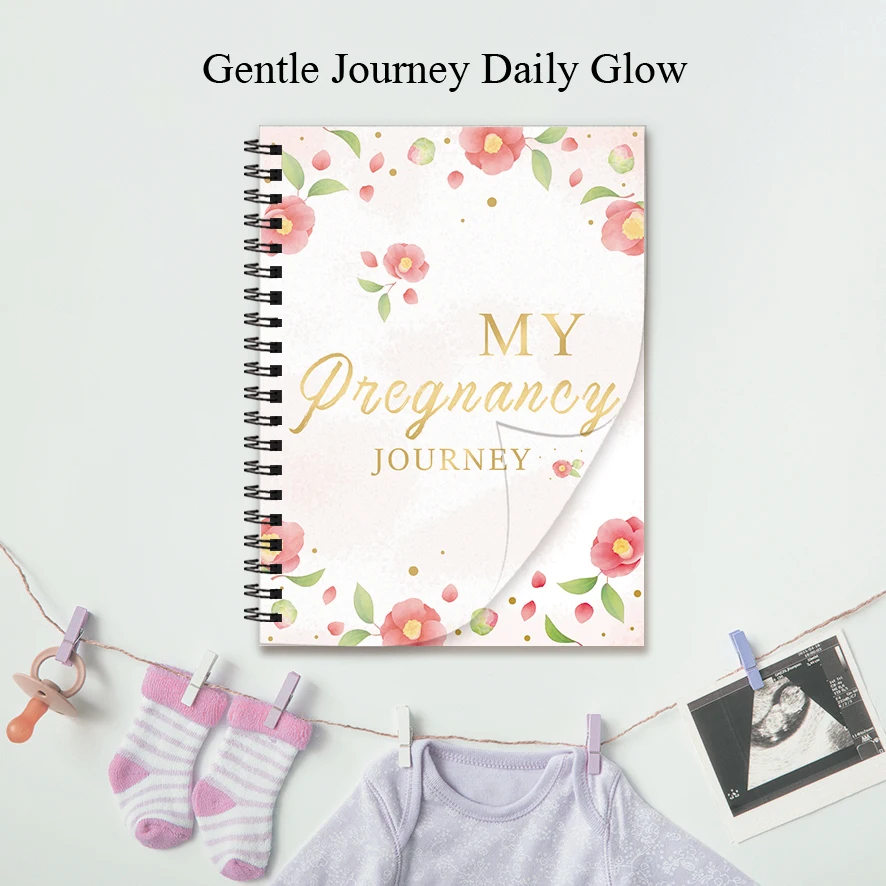 ชุดสติกเกอร์สมุดบันทึกการตั้งครรภ์สําหรับคุณแม่ใหม่ สมุดหน่วยความจําติดตามการตั้งครรภ์รายสัปดาห์ 8.3x11.2 นิ้ว 32 หน้า