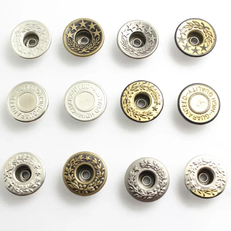 Detachable Metal Waist Buttons for Jeans, No Nail, No Seam, Denim Coat Button, Sewing Accessories, 17mm, 20Pcs