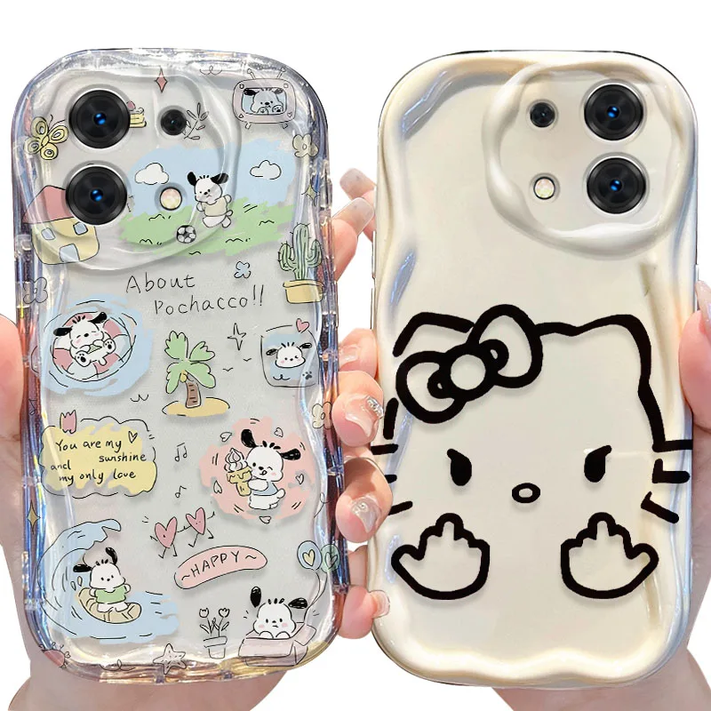 Sanurgente Hello Kitty Coque en silicone pour Xiaomi, Redmi Note 13, 12, 11 Pro Plus, 4G, 5G, 13C, 12C Turbo, 12S, 11S, 10, 9, 11A, 9C