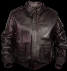 Autpo Retro Us Air Force Fur One-Piece Male and Female Pilot Couple Pu Leather Jacket Motorcycle Fur Collar Jacket