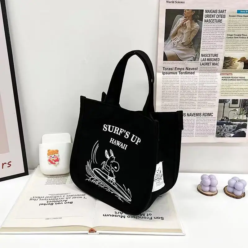 New Snoopy Lunchbox Bag Canvas Tote Small Portable Fashion Large Capacity Tote Bento Bag Lunch Bag