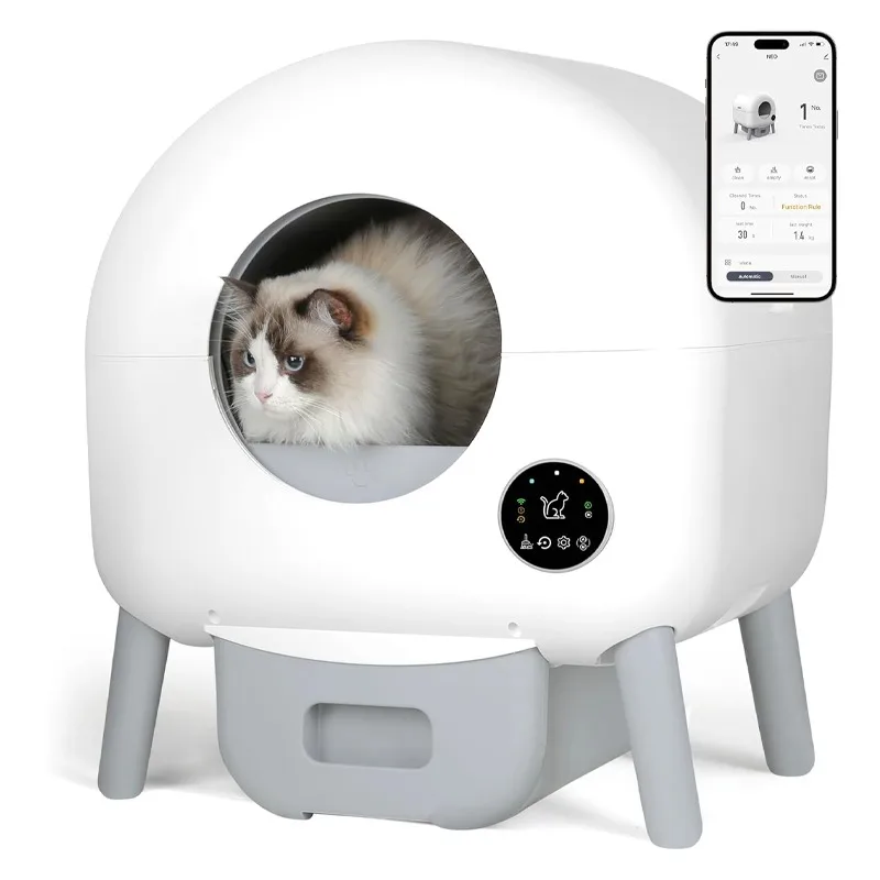 

Automatic Smart Cat Litter Box Self Cleaning Fully Enclosed Extra Large Cat Litter Box Pet Toilet Litter Tray with APP Control